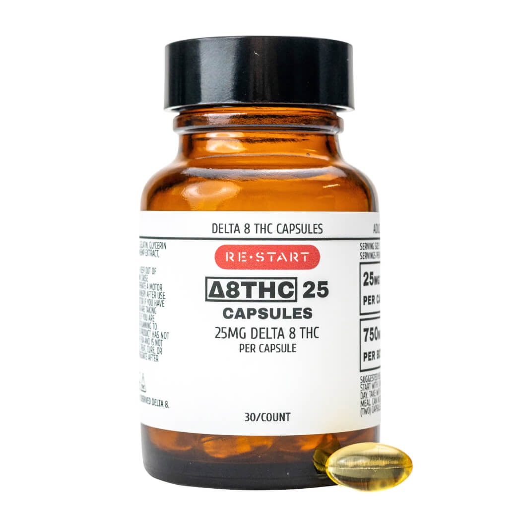 Delta 8 THC 25MG Capsules 30-ct